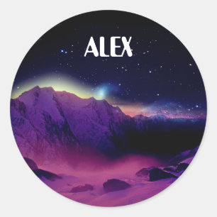 Nome Personalizado Adesivo de Espaço da Galáxia 