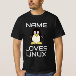 Nome personalizado ama camiseta Linux