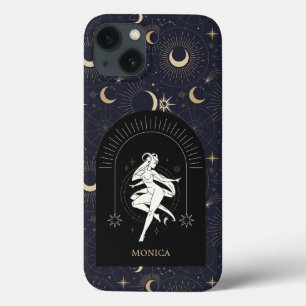 Nome Personalizado Aries Zodíacos Pretos Místicos
