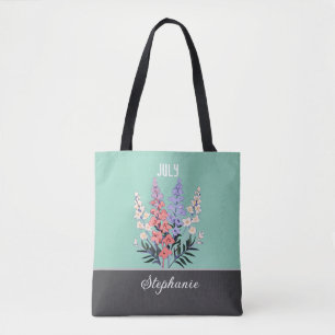 Nome Personalizado Bag Tote do Flor de Nascimento 