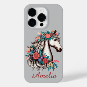 Nome Personalizado Boho Horse com Flores