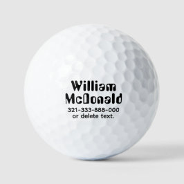 Nome Personalizado Bolas de Golfe Modelo AMELIA Re