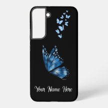 Nome Personalizado Borboleta Azul Samsung Galaxy S