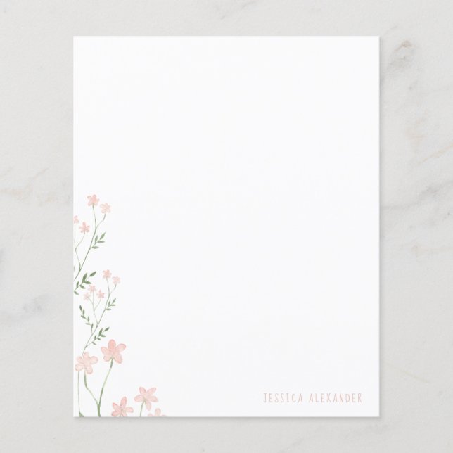 Nome Personalizado Botânico Rosa, Personalizado (Frente)