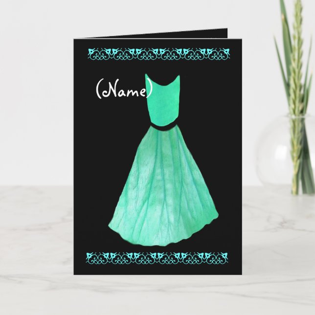 NOME PERSONALIZADO Bridesmaid Convite MINT GREEN (Frente)
