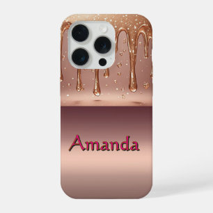 Nome Personalizado Brilho Metálico Rosa Dourado Dr