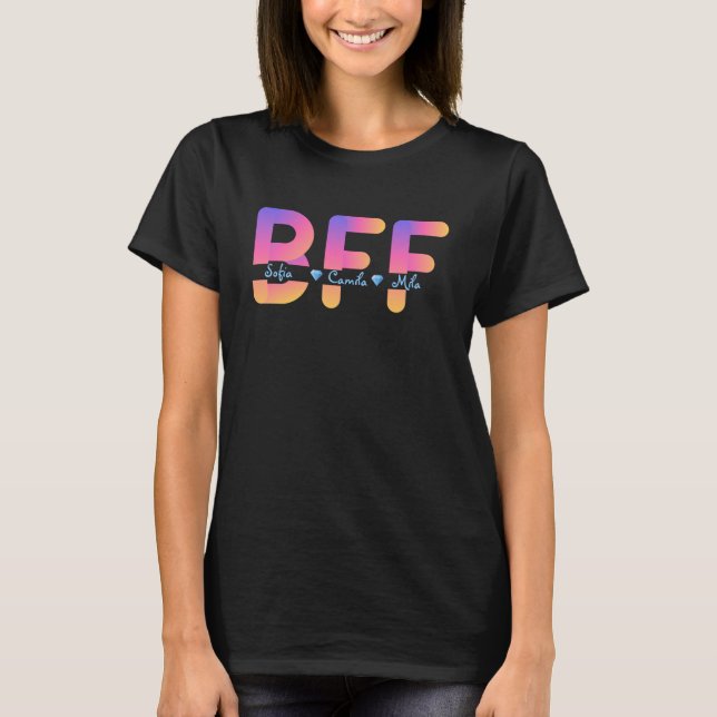 Nome Personalizado Camisa BFF/ Melhores Amigos Per (Frente)