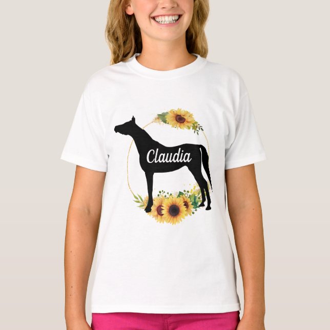 Nome Personalizado Camisa T de cavalo árabe equest (Frente)