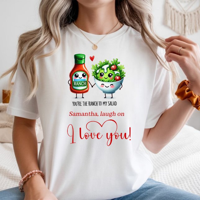 Nome Personalizado Camiseta Feminina de Comida Div (Custom Name Funny Food Women Tee Romantic Valentine)