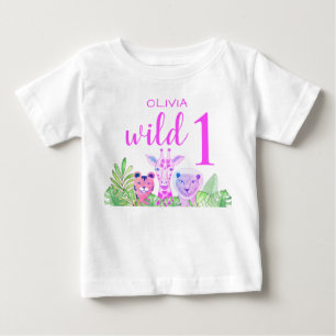 Nome Personalizado Camiseta Rosa Menina Um Selvage