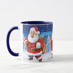 Nome personalizado caneca de Natal, Jolly Santas. 