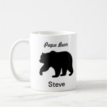 Nome personalizado caneca do urso da papá