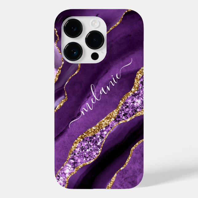 Nome Personalizado capas de iphone Dourada Roxa da (Verso)
