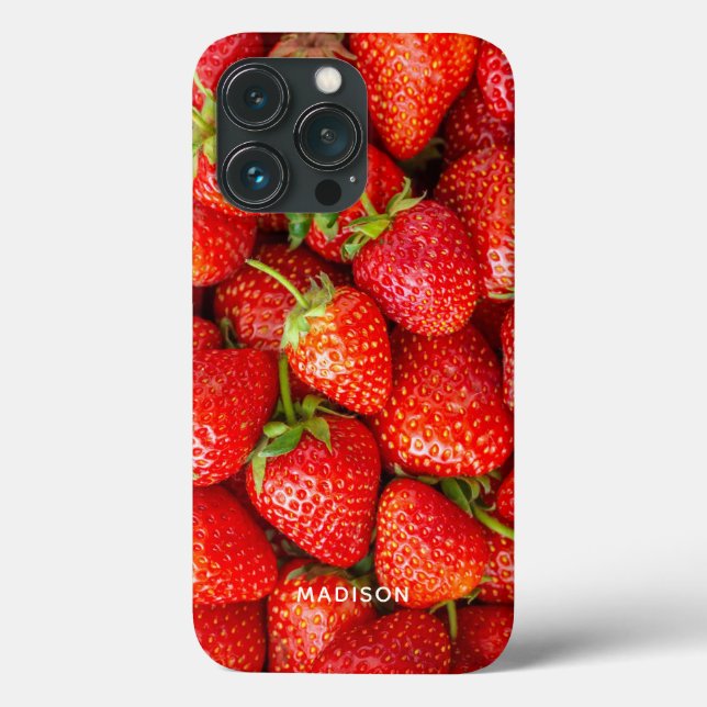Nome Personalizado capas de telefone Strawberry (Verso)