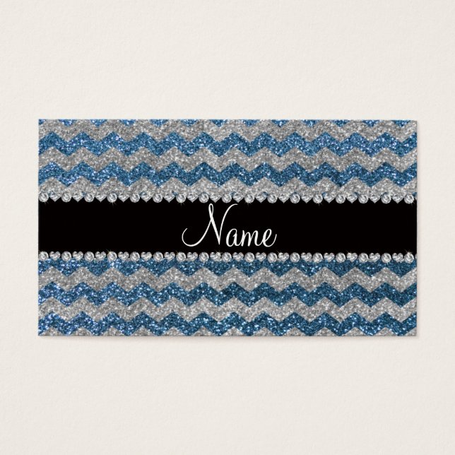 Nome personalizado chevrons de cintilação prateada (Frente)