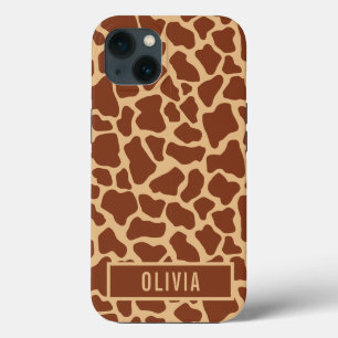 Nome Personalizado Clássico Girafa Animal Print Pa