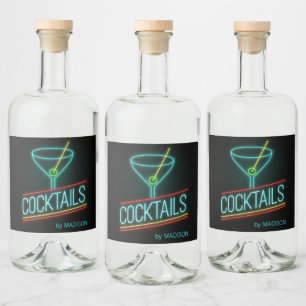 Nome personalizado COCTAILS conjunto de rótulos