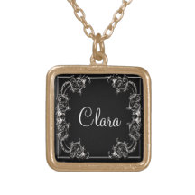 Nome personalizado colchete de pingente preto de o