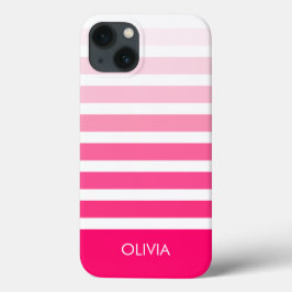 Nome Personalizado com Faixas Ombre Rosa Moderno
