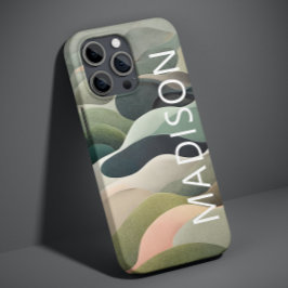 Nome Personalizado com Padrão Abstrato Moderno Ond