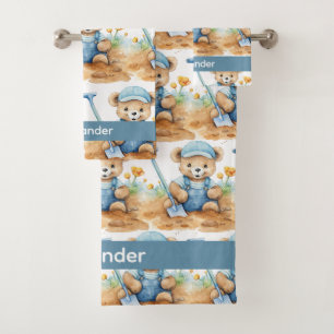 Nome personalizado Conjunto de toalhas de banho do