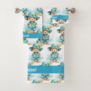 Nome personalizado Conjunto de toalhas de banho do