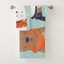 Nome personalizado Conjunto de toalhas dos animais