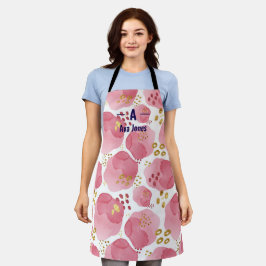 Nome personalizado Cor d'água rosa Abstrato Apron