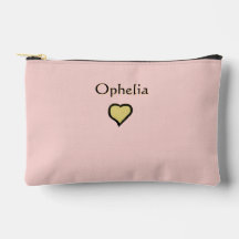 Nome Personalizado Coração Mínimo Preto e Rosa