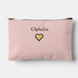 Nome Personalizado Coração Mínimo Preto e Rosa