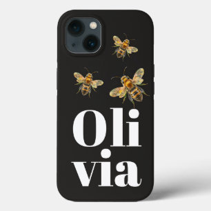 Nome Personalizado da Abelha na moda Preta