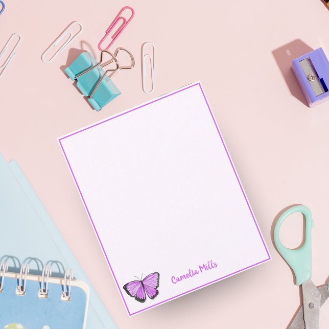 Nome Personalizado da Borboleta Roxa da Aquarela (Criador carregado)