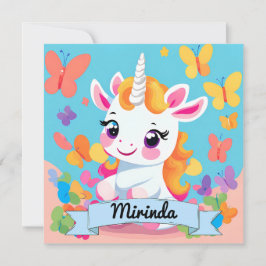 Nome Personalizado da Borboleta Unicorn do Bebê Cu