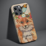 Nome Personalizado da Colagem Floral de Mola de Aq<br><div class="desc">Watercolor Fox Floral Collage Personalised Name iPhone Smart Capa de telefone apresenta uma pintura aquosa moderna de uma raposa que veste uma coroa floral com um pássaro na cabeça. Personalize com seu nome personalizado editando o texto na caixa de texto fornecida. Presentes perfeitos para o Natal, feriados, aniversário, Dia de...</div>