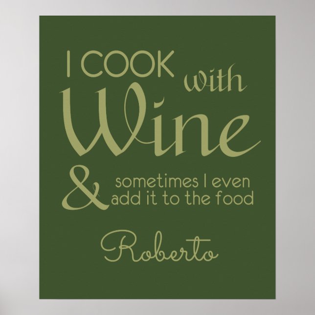 Nome personalizado da Cotação de Vinho poster (Frente)