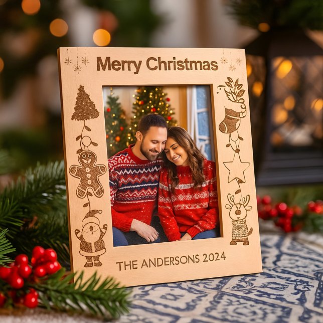 Nome Personalizado da Família Feliz Feriado de Nat (Criador carregado)