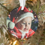 Nome Personalizado da Foto Ano Ornamento de Neve<br><div class="desc">Enfeite de fotos de Natal personalizado e bonito com cobertura de floco de neve.  Uma maneira doce de lembrar daquele ano especial.  Personalize com seu nome,  foto e ano.</div>