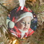 Nome Personalizado da Foto Ano Ornamento de Neve<br><div class="desc">Enfeite de fotos de Natal personalizado e bonito com cobertura de floco de neve.  Uma maneira doce de lembrar daquele ano especial.  Personalize com seu nome,  foto e ano.</div>