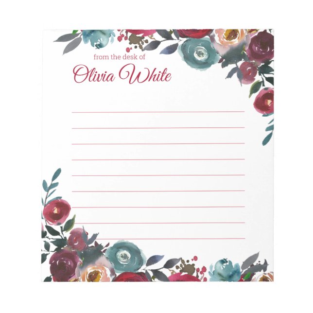 Nome Personalizado | Da Mesa Do Bloco De Notas (Frente)