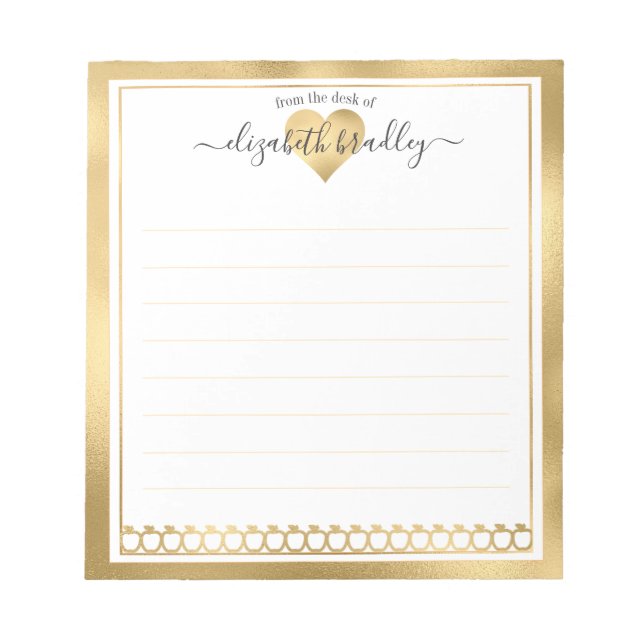 Nome Personalizado | Da Mesa Do Bloco De Notas (Frente)