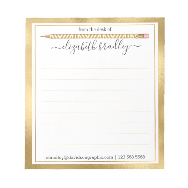 Nome Personalizado | Da Mesa Do Bloco De Notas (Frente)