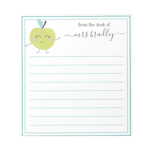 Nome Personalizado | Da Mesa Do Bloco De Notas (Frente)