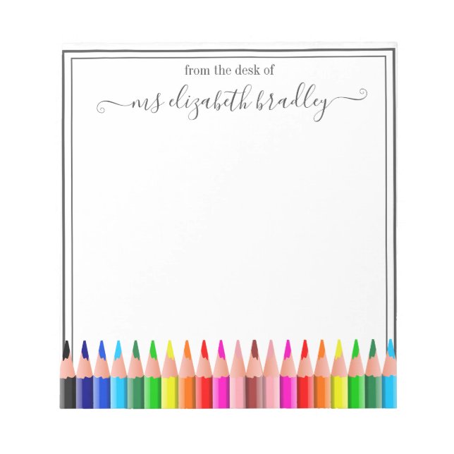 Nome Personalizado | Da Mesa Do Bloco De Notas (Frente)