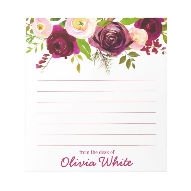 Nome Personalizado | Da Mesa Do Bloco De Notas (Frente)