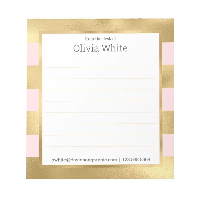 Nome Personalizado | Da Mesa Do Bloco De Notas (Frente)