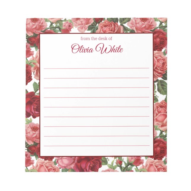 Nome Personalizado | Da Mesa Do Bloco De Notas (Frente)