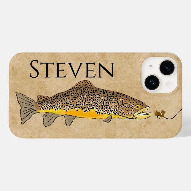 Nome Personalizado Da Truta Marrom Para Pesca De V (Verso (horizontal))