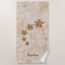 Nome personalizado das toalhas de praia Sea Turtle