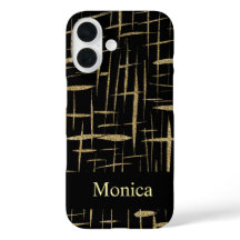 nome personalizado de brilho preto e dourado