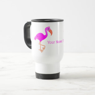 Nome Personalizado de Caneca de viagem Flamingo Ro